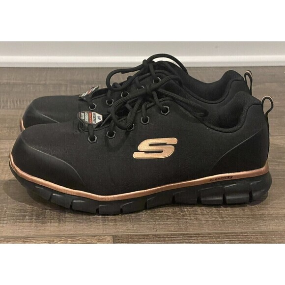 Skechers Flex Sole Steel Toe Lace-Up Oil & Slip Resistant Work Shoes 9.5 Womens - Picture 3 of 12